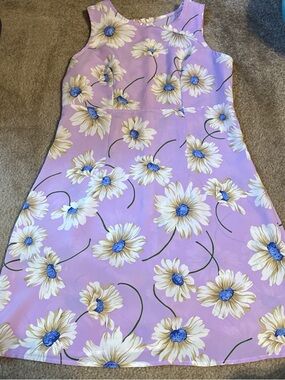 Floral Sleeveless A-Line Dress in Lavender